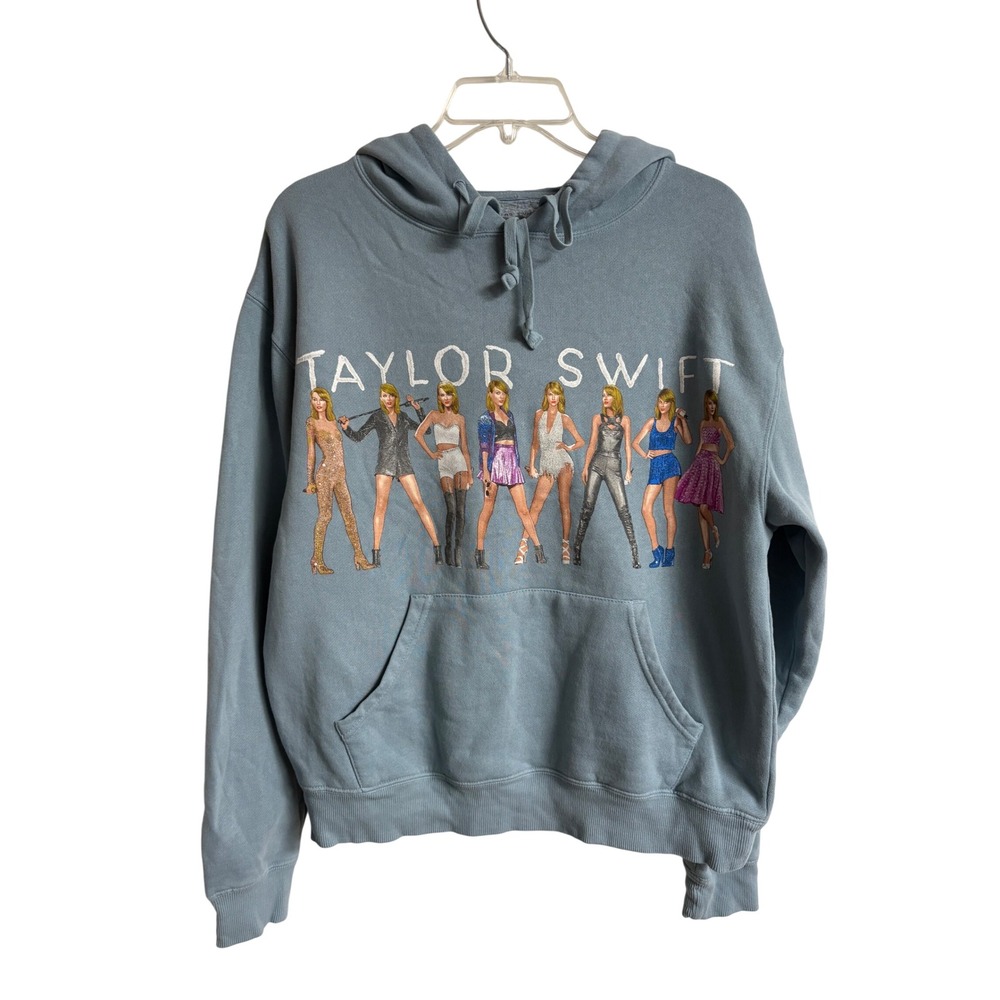 Taylor Swift 1989 Taylor's Version Eras Hoodie Dusty Blue Graphic Sweatshirt SM